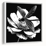 Framed canvas wall art showcasing a detailed dragonfly design in vibrant colors, set against a white background, ideal for insect-themed decor in modern interiors.