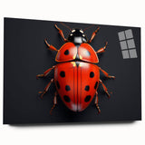 Colorful acrylic glass wall art showcasing a detailed ladybug design from the Insect and Arachnid collection, displayed in a stylish side view, perfect for adding a whimsical touch to home decor.