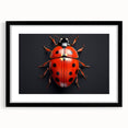 Framed wall art featuring a vibrant ladybug design from the Insect and Arachnid collection, with a sleek black frame and mat, perfect for nature-inspired decor.