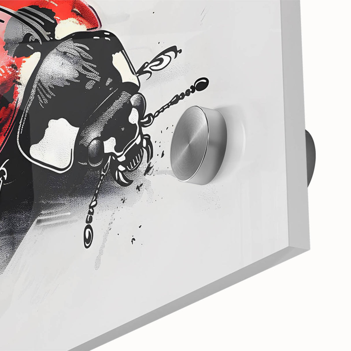Close-up of a vibrant acrylic glass wall art piece featuring a detailed ladybug design, showcasing intricate patterns and bright colors, perfect for insect enthusiasts and nature lovers.