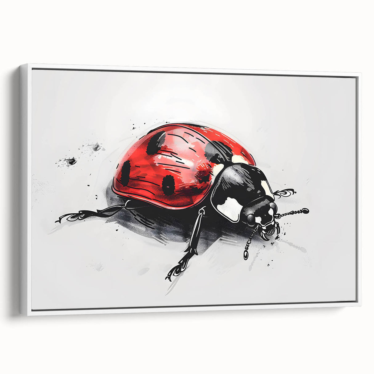 Framed wall art collection showcasing a vibrant ladybug design on a white background, perfect for adding a colorful touch to any room decor.