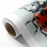 Rolled canvas art showcasing a vibrant ladybug design, ideal for insect lovers, featuring bright colors and intricate details, perfect for home decor.