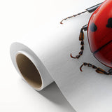 Vibrant rolled canvas wall art featuring a colorful ladybug design, ideal for insect lovers and nature enthusiasts, showcasing intricate details and textures.