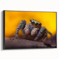 Framed wall art collection showcasing intricate insect and arachnid spider designs on canvas, featuring a sleek black frame and detailed imagery for nature enthusiasts.