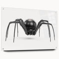 Acrylic glass wall art showcasing a detailed insect and arachnid spider design, featuring vibrant colors and a side view with decorative pins for display. Perfect for nature enthusiasts and modern decor.