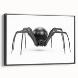 Framed canvas wall art showcasing a detailed insect and arachnid spider design with a sleek black frame, ideal for nature enthusiasts and modern decor.