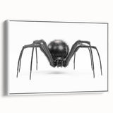 Framed wall art featuring a detailed insect and arachnid spider design on canvas, presented in a sleek white frame, perfect for nature enthusiasts and modern decor.