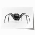 Intricate insect and arachnid wall art design featuring various spider illustrations on a rolled print, showcasing detailed linework and vibrant colors, perfect for nature enthusiasts.