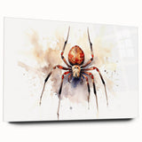 Side view of a stylish wall art collection featuring an intricate insect and arachnid spider design on acrylic glass, showcasing vibrant colors and detailed craftsmanship for modern decor.