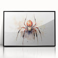 Framed wall art featuring a detailed insect and arachnid spider design, showcasing intricate black outlines on a white background, perfect for nature enthusiasts and modern decor.