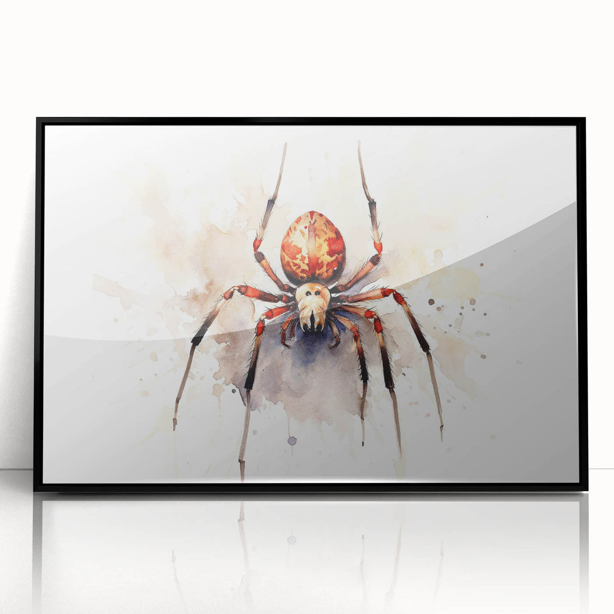 Framed wall art featuring a detailed insect and arachnid spider design, showcasing intricate black outlines on a white background, perfect for nature enthusiasts and modern decor.