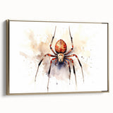 Framed wall art showcasing a detailed insect and arachnid spider design on canvas, featuring a gold frame, ideal for nature enthusiasts and modern decor.