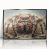Framed wall art showcasing an intricate design of insects and arachnids, featuring a silver-acrylic finish, perfect for nature enthusiasts and modern decor.