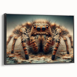 Framed wall art showcasing a detailed insect and arachnid spider design on a black canvas, perfect for adding a modern touch to home decor.