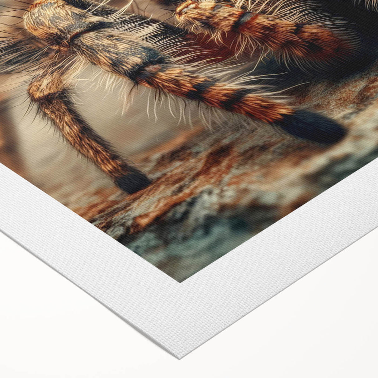 Rolled canvas artwork showcasing a detailed insect and arachnid spider design, featuring vibrant colors and intricate patterns, perfect for nature enthusiasts and home decor.