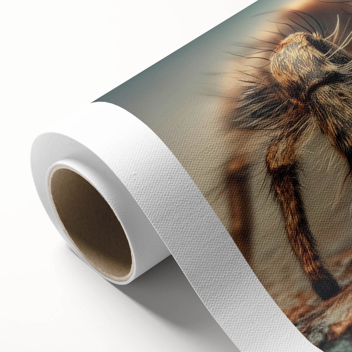 Rolled canvas featuring a detailed insect and arachnid spider design, showcasing intricate patterns and vibrant colors, ideal for nature-themed decor or educational spaces.