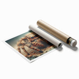 Intricate wall art design showcasing a detailed illustration of various insects and arachnids, including colorful spiders, on a rolled canvas print, perfect for nature enthusiasts and home decor.