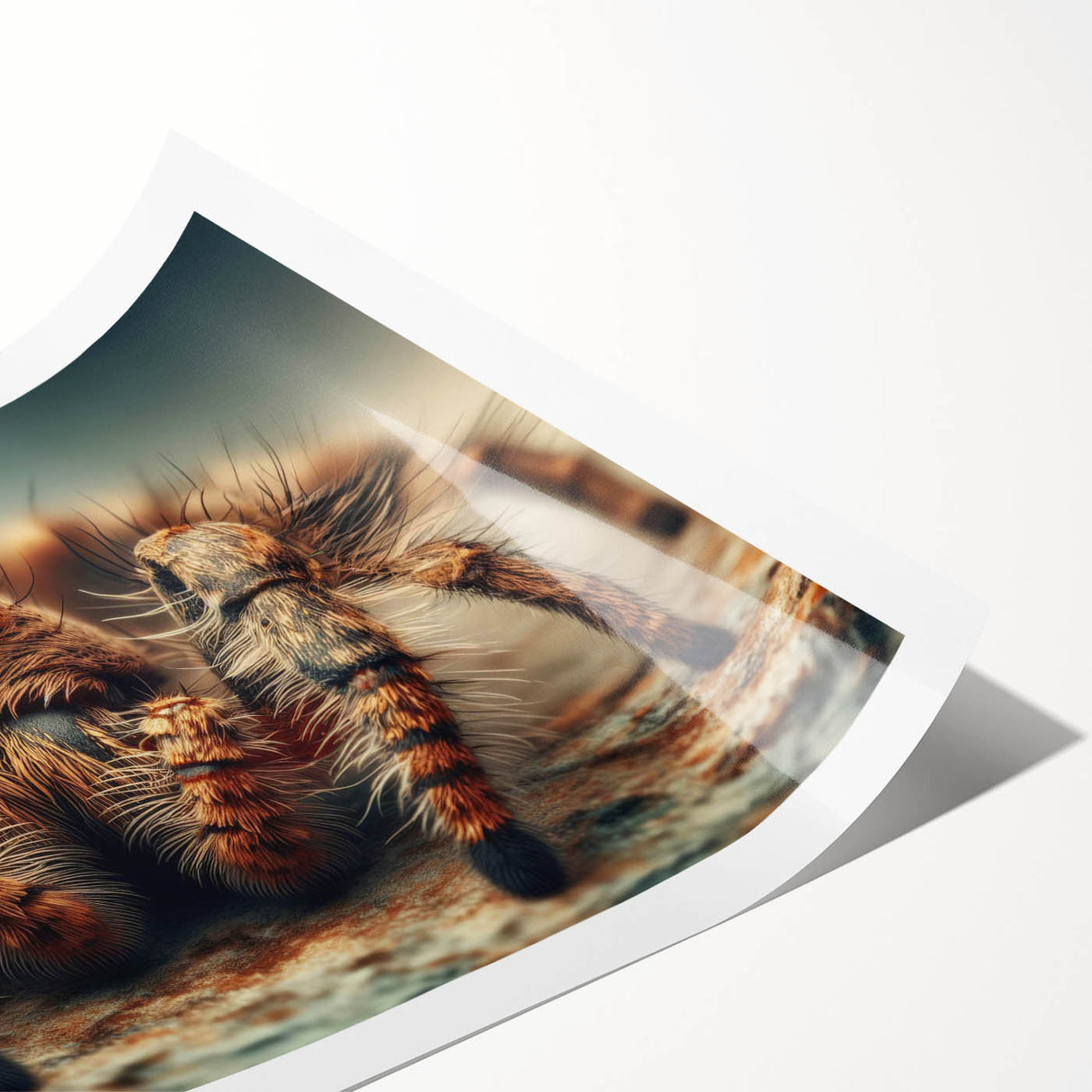 Rolled art print showcasing intricate insect and arachnid spider designs, featuring vivid colors and detailed illustrations, ideal for nature enthusiasts and decor lovers.