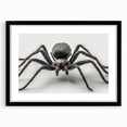 Black-framed wall art featuring intricate insect and arachnid spider designs, perfect for modern home decor, showcasing detailed illustrations against a white mat.
