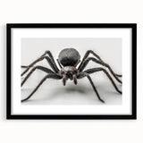 Black-framed wall art featuring intricate insect and arachnid spider designs, perfect for modern home decor, showcasing detailed illustrations against a white mat.