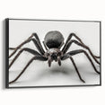 Framed wall art showcasing a detailed insect and arachnid spider design, featuring a sleek black frame and a side view perspective, ideal for nature enthusiasts and modern decor.