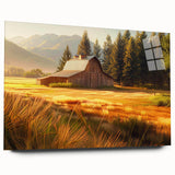 Beautifully designed wall art collection featuring a side view of landscapes and barns, displayed in acrylic glass, showcasing vibrant colors and intricate details. Perfect for enhancing home decor with a rustic touch.