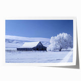 Rustic landscape barn scene wall art rolled print showcasing vibrant colors and intricate details, perfect for home decor and enhancing interior aesthetics.