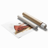 Rustic landscape barn wall art print showcasing vibrant colors and detailed textures, rolled for easy display and delivery, ideal for home decor enthusiasts.