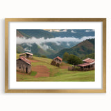Elegant wall art collection featuring a framed landscape barn design with a gold mat, showcasing rustic charm and timeless beauty in home decor. Perfect for enhancing living spaces and adding warmth.