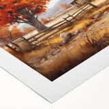 Rolled canvas showcasing a serene landscape with a rustic barn set against a vibrant sunset, ideal for home decor and wall art enthusiasts. Perfect for adding warmth and charm to any space.