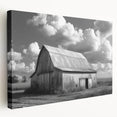 Stretched canvas wall art showcasing a serene landscape with rustic barns under a vibrant sky, perfect for enhancing home decor and creating a calming atmosphere.