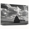 Acrylic wall art collection showcasing vibrant landscape and barn designs, displayed in a sleek side view with decorative pins for enhanced visual appeal. Perfect for rustic home decor enthusiasts.