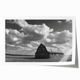 Rustic landscape barn wall art print showcasing a serene countryside scene with vibrant colors and detailed textures, ideal for home decor and interior design.