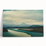 Stretched canvas wall art showcasing a serene beach landscape with vibrant colors and soft waves, perfect for adding a calming touch to any room decor.