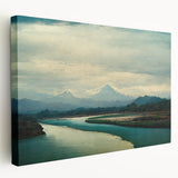 Stretched canvas wall art showcasing a vibrant beach landscape with golden sands and turquoise water, designed for home decor, adding a calming coastal vibe.