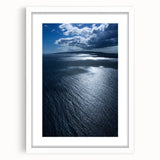 Framed wall art collection showcasing a serene beach landscape with soft pastel colors, complete with a white mat and modern design for elegant home decor.