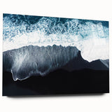 Acrylic glass wall art collection showcasing a stunning beach landscape in vibrant colors, viewed from the side without pins, perfect for modern home decor.