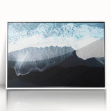 Framed acrylic wall art featuring a serene beach landscape design, showcasing vibrant colors and detailed textures, perfect for home decor enhancement.