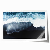 Vibrant rolled wall art print showcasing a serene beach landscape with gentle waves and a colorful sunset, ideal for home decor and relaxation.