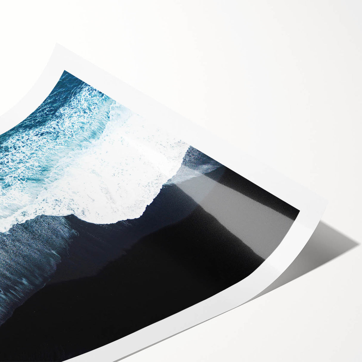 Stunning rolled print of a serene beach landscape featuring soft pastel colors, perfect for home decor. Ideal for creating a calming atmosphere in any space.