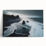 Stretched canvas wall art featuring a serene beach landscape with soft pastel colors, perfect for coastal decor, adding tranquility to any room.