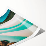 Vibrant landscape beach wall art collection rolled print showcasing serene ocean waves and golden sand, perfect for home decor and relaxation. Ideal for coastal-themed interiors.