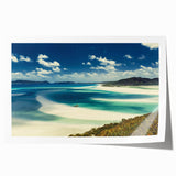 Vibrant rolled print showcasing a serene beach landscape design, featuring soft sand and calm ocean waves, perfect for enhancing home decor.