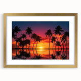 Elegant gold-framed wall art featuring a serene beach landscape with soft pastel colors, ideal for enhancing home decor with a tranquil coastal vibe.