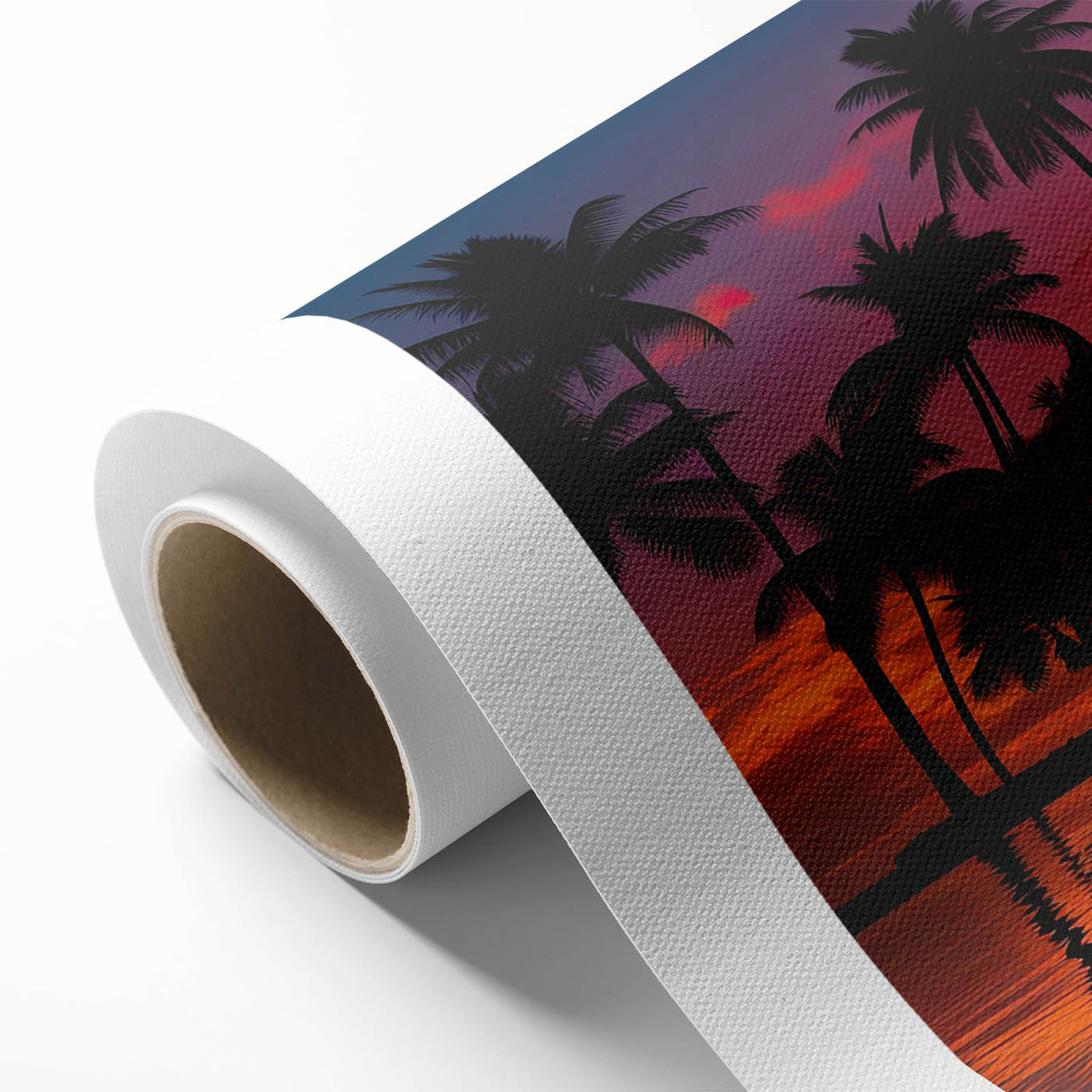 Vibrant beach landscape wall art on rolled canvas, showcasing serene ocean waves and golden sands, ideal for enhancing modern home decor. Perfect for coastal aesthetics.