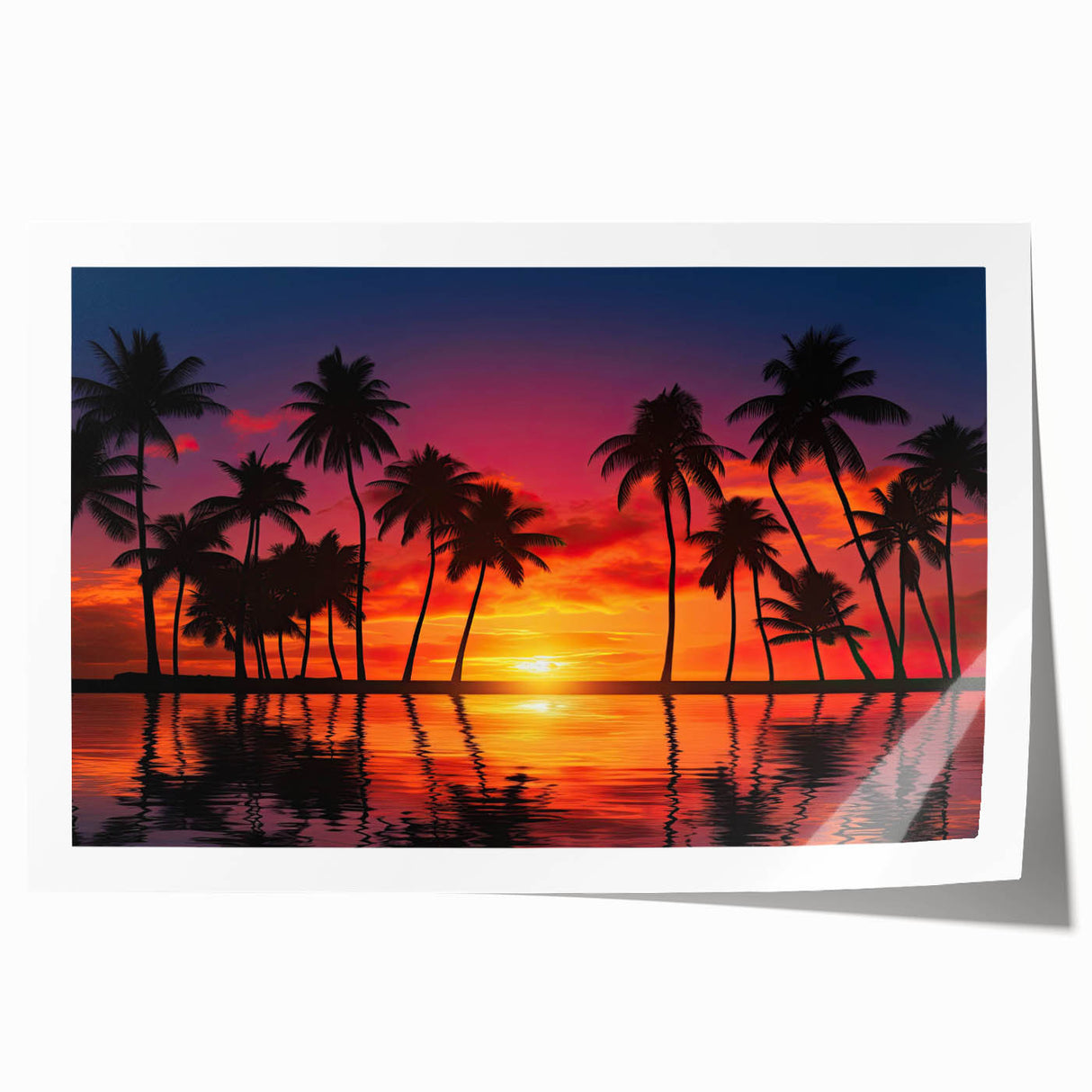 Vibrant rolled print of a serene beach landscape featuring golden sands and turquoise waves, perfect for home decor. Ideal for creating a calming atmosphere.
