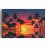 Stretched canvas wall art depicting a serene beach landscape with vibrant colors, perfect for home decor. Ideal for coastal-themed interiors, 28x28 inches.