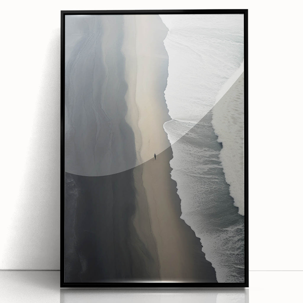 Framed acrylic wall art showcasing a serene beach landscape design, featuring vibrant colors and detailed textures, perfect for home decor.