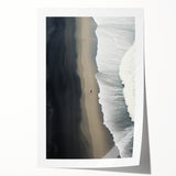 Rolled print showcasing a vibrant beach landscape with crystal-clear turquoise waters and golden sand, perfect for home decor and beach-themed interiors.