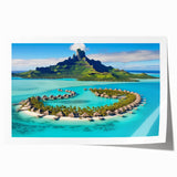 Vibrant rolled canvas print showcasing a serene beach landscape with soft pastel colors and gentle waves, ideal for home decor or office art collection.